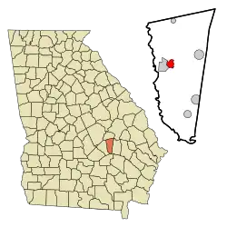 Location in Montgomery County and the state of Georgia