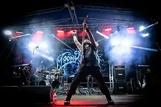 Moonsorrow performing in 2024