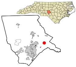 Location in Moore County and the state of North Carolina