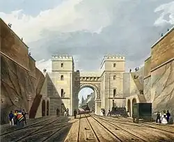 Moorish Arch, Liverpool & Manchester Railway (1831; demolished 1860)
