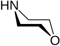 perspective skeletal formula of the morpholine molecule
