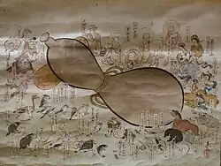 Mourning the Death of a Gourd, parody of the Parivirvana, Shibata Zeshin, 1854 or 1859