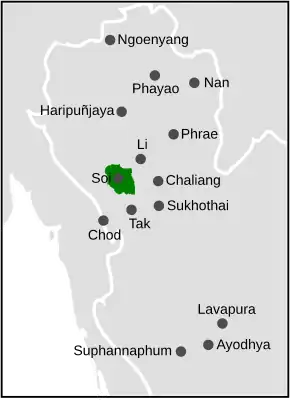 Mueang Soi and its neighboring polities in the 11th century