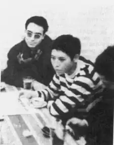 Becker-Ho seated alongside Mustapha Khayati (left), 1966