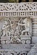 Wall relief sculpture at Amrutesvara temple, Amruthapura