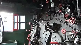 The interior of No. 2156’s cab