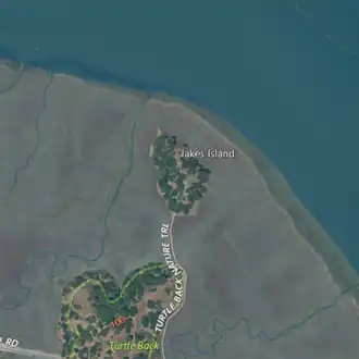 Aerial image of an island.