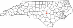 Location of Dunn, North Carolina