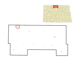 Location of Antler, North Dakota