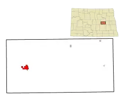 Location of Carrington, North Dakota