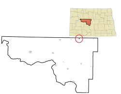 Location in McLean County and the state of North Dakota