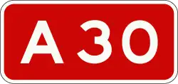 A30 motorway shield}}