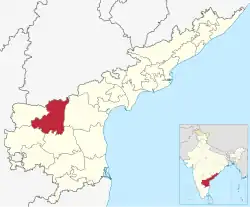 Location of Nandyal district in Andhra Pradesh