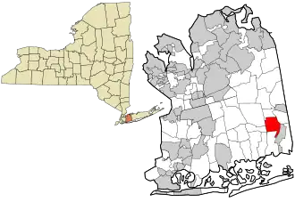 Location in Nassau County and the state of New York