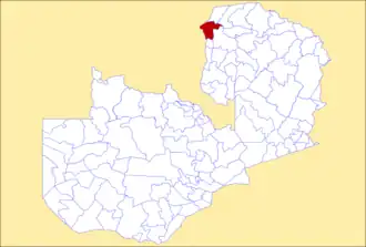 District location in Zambia