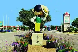 Neighbour Sam Statue.