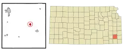 Location within Neosho County and Kansas