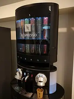 A Nespresso coffee vending machine