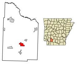 Location of Rosston in Nevada County, Arkansas.