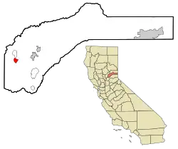 Location in Nevada County and the state of California