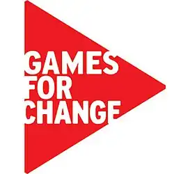 Red triangle logo for Games for Change.