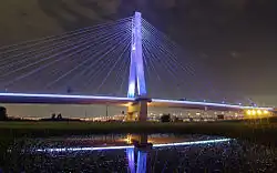 New Taipei Bridge at night.