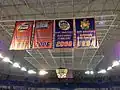 Florida men's basketball championship banners hanging inside the O'Connell Center during the 2012–13 season