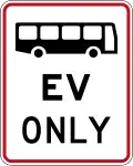 Buses and Electric Vehicles Only