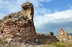 Ruins of stone walls.