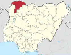 Location of Sokoto State in Nigeria