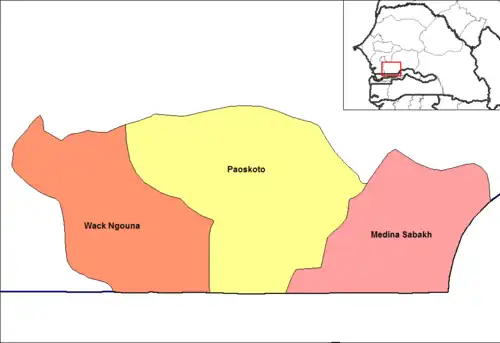 Arrondissements of the Nioro du Rip Department