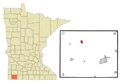 Location of Wilmont, Minnesota