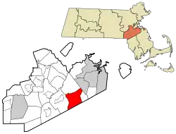 Location in Norfolk County in Massachusetts