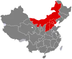 North People's Republic of China region