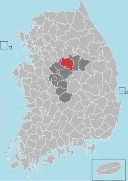 Location in South Korea