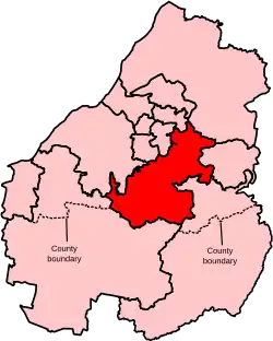 Map showing the location of the North East Somerset and Hanham constituency in Avon under the boundaries created by the 2023 boundary review and first used at the 2024 general election.