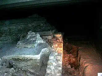 Remains of a Roman wall beneath the square in front of Notre-Dame de Paris