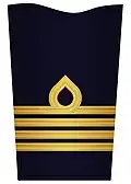 Sleeve insignia on innerkavaj m/48 ("inner jacket m/48") for a lieutenant colonel. (–2003)