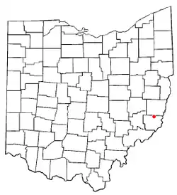 Location of Beallsville, Ohio