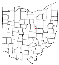 Location of Danville, Ohio