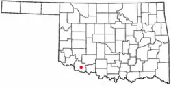 Location of Hollister, Oklahoma