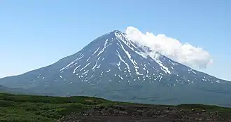 Opala volcano in the southern part of Kamchatka