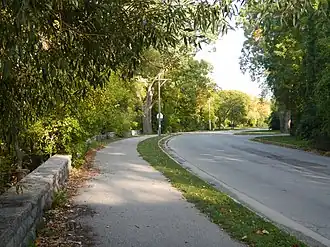 Section of Oak Creek Parkway in South Milwaukee