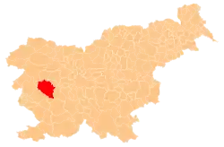 Location of the Municipality of Idrija in Slovenia