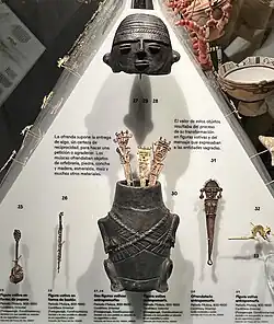 Pre-columbian Muisca ofrenda with tunjos