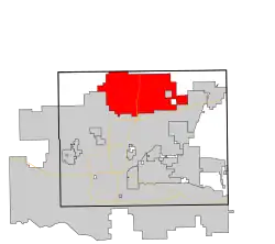 Location in Oklahoma County and the state of Oklahoma.