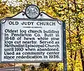 Historic marker - Old Judy Church on Hwy. 220