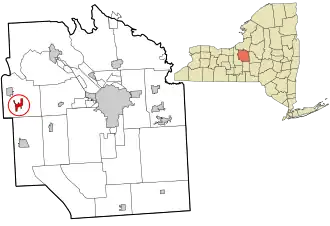 Location in Onondaga County and the state of New York.