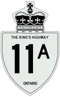 A highway marker for Ontario Highway 11A
