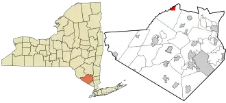 Location in Orange County and the state of New York.